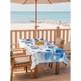 thumbnail image 2 of Outdoor Tablecloths with Umbrella Hole & Zipper, Blue Gradient 54x80 Inch Tablecloth Rectangle, Abstract Polka Dots Vintage Modern Art Waterproof Table Cloth, Patio/Pool/Picnic Table Covers, 2 of 8