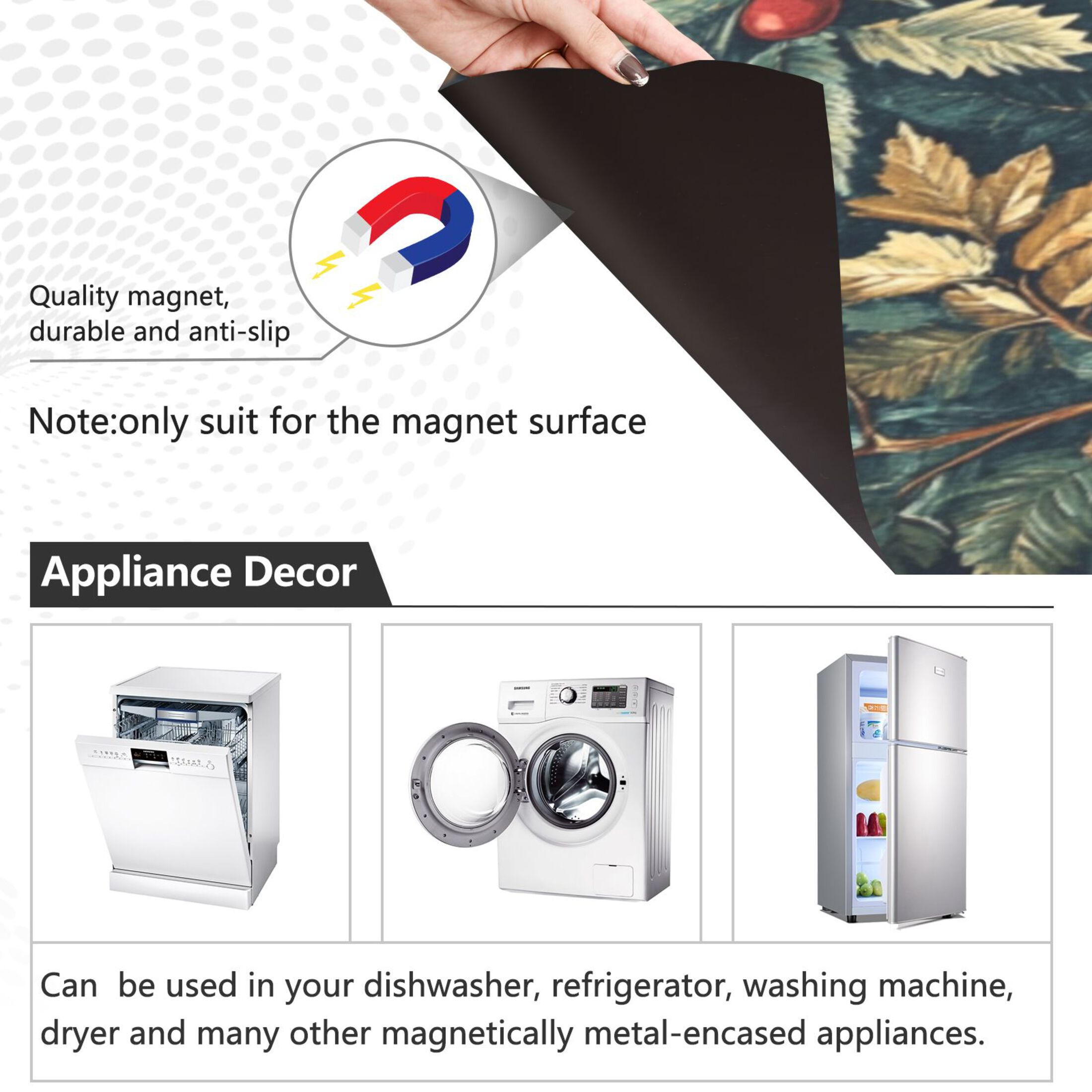 Dishwasher Magnetic Sticker 23x26 Inch Refrigerator Magnetic Sticker Washing Machine Magnetic Sticker Kitchen Panel Magnetic Sticker Home Decor Christmas Bird Pattern