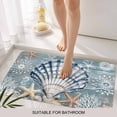 thumbnail image 3 of Blue Shell Coastal Door Mat&nbsp;Indoor Outdoor Entrance, Non Slip Rug for Kitchen Bathroom Entryway Rug, Summer Beach Nautical Starfish Coral Washable Doormat Floor Mat for Office 20x31.5 Inch, 3 of 8