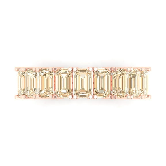 2.61 ctw Wedding Band for Women - 18K Rose Gold Natural Morganite Stackable Eternity Ring