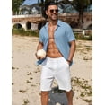 thumbnail image 2 of COOFANDY Men Black Button Down Shirt Short Sleeve Summer Shirt Casual Button Up Shirts for Men, 2 of 6