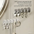 thumbnail image 4 of 5 Pack Hanging Jewelry Organizer,Self-Adhesive Jewelry Hooks,Clear Wall Mounted Jewelry Hanger,Necklace Display Holder(Beige), 4 of 8