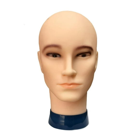 Necvior Man Bald Mannequin Head Male Hair Model for Eyeglasses Hairs Hat Glasses Display