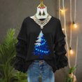 thumbnail image 4 of Womens Christmas Sweatshirts Pleated Long Sleeves Christmas Tops Crew Neck Pullover Sweater Blouses Xmas Graphic Dressy Causal Christmas Shirts Top, 4 of 5