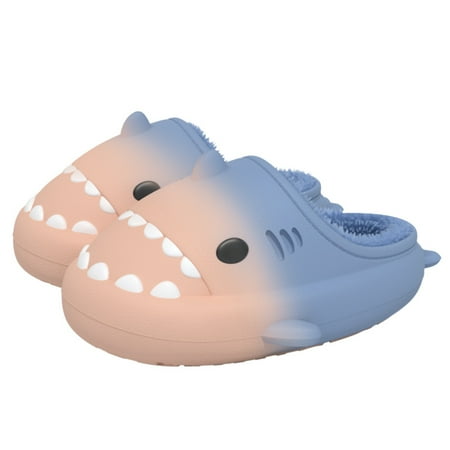 

QYA Cartoon Shark Plush Comfortable Slides Anime Slippers For Men Women Fuzzy Comfy Non-Slip House Shoes Winter Valentine‘s Day Gift