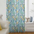thumbnail image 6 of Lemon Tree Birds Sheer Curtains 45 Inches Long, Green Botanical Aqua Floral Blue Light Filering Curtains, Breathable Simi Curtain Privacy Drapes for Kitchen Bathroom Small Window Treatment, 6 of 9