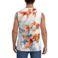 thumbnail image 4 of Lsque Three Goldfish Watercolor Splash Print Men's Cotton Blend Sleeveless Muscle Shirts (S-3XL)- Moisture Wicking, Odor Protection, UPF 30+,3X-Large, 4 of 8
