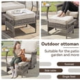 thumbnail image 4 of Opohoro 6 Pieces Patio Furniture Set, Outdoor Conversation Set with Gray Wicker Rattan, Patio Couch Set with Swivel Chair, Ottoman and Coffee Table, Ideal for Porch Balcony Garden, 4 of 15