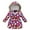 Dark Purple, variant on Toddler Winter Coat for Girls with Hooded Puffer Jacket Cute Print Jacket Full-Zip Long Sleeve Waterproof Kids Thicken Jacket for Girls 3-4 Years