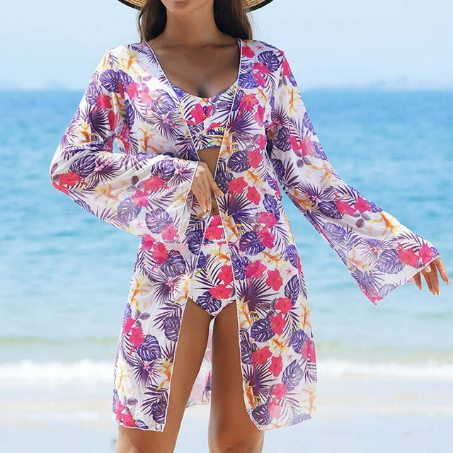WILLBEST Traje de Baño Mujer Manga Larga Traje de Baño Dividido Para Mujer Traje de Baño Sexy Bikini