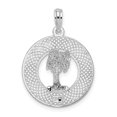 thumbnail image 4 of FJC Finejewelers 925 Sterling Silver d Polished Sanibel Circle with Palm Tree Charm 25 x 18 mm, 4 of 6