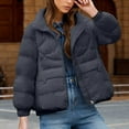 thumbnail image 4 of Fashion Plus Size Hooded Coats for Womens Winter Warm Solid Color Down Jacket Short Thick Stand Up Collar Style Jacket, 4 of 8