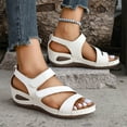 thumbnail image 5 of Summer Sandals for Women 2025 Arch Support Wedge Open Toe Ankle Strap Slippers Summer Casual Women Beach Fashion Lazy Shoes, 5 of 6