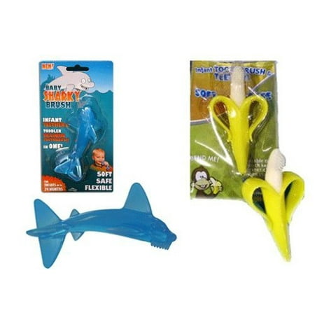 Baby Banana Brush & Sharky Training Toothbrush Gift Set
