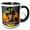 Black/White, variant on 3drose, a Mad Hatter Drinking Tea with an Eyeball in It, 11oz Mug