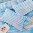 thumbnail image 5 of ZRNBAST Plush Fleece Comforter Set Full Size, Tie-dye Pink Blue Super Soft Faux Fur Bedding, Fluffy Bed Set for Winter, Fuzzy Comforter with 2 Pillowcases(Pink Blue,Full), 5 of 7