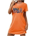 thumbnail image 2 of Aobny Women Ladies Nightgowns Lightweight Patriotic Short Sleep Shirts Short Sleeve Orange Sexy Nightgown,XL, 2 of 5