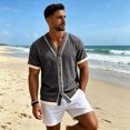 thumbnail image 6 of Mens Button Down Short Sleeve Shirt Baseball Jersey Style Hawaiian Beach Vacation Wedding Shirts, XL, 6 of 7