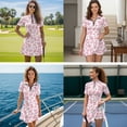 thumbnail image 3 of Aplkyhs Pink Cow Print Couple Golf Matching Outfits Matching Couple Golf Shirts Woman Golf Clothing Set with Pocket Built in Shorts Breathable Fabric for Golf,Tennis,Hiking,Running,Gym, 3 of 5