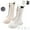 White, variant on Girls Lace Up Riding Boots Combat Boots Mid Calf Solid Color PU Leather Side Zipper Slouch Boot 4-11 Years(White 11 Little Kids)