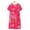 Hotpink, variant on Summer Cotton Silk Short Sleeved Sleep Dress For Middle Women New Loose Fitting Home Wear Elderly Sleepwear Plus Size Dress