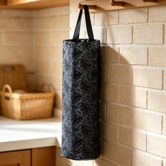 Bag Holder for Bags, Polyester Grocery Bag Holder Dispenser Foldable Breathable Washable Hanging Mesh Garbage Bag Organizer for Kitchen Bag Storage