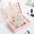 thumbnail image 2 of Wholesale Korean-Style Dark Blue Leather Jewelry Organizer with Mirror - Multi-functional Storage Box for Earrings, Rings & Accessories, Durable Portable Design, Customizable for Weddings/Travel Gifts, 2 of 6