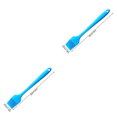 

2pcs Silicone Basting Brush Pancake BBQ Oil Brush Heat Resistant Pastry Butter Cooking Baking Tool Blue