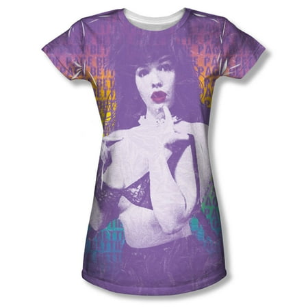 Bettie Page Girl - Bettie Page Oops Again Girls Jr Sublimation White