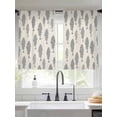 thumbnail image 2 of Marine Life Sheer Curtains 45 Inch Long 2 Panels, Abstract Oceans Gray Fish Silhouettes Stripes Linen Texture Light Filtering Rod Pocket Curtains, Sheer Voile Drapes for Living Room Bedroom, 52"x45", 2 of 8