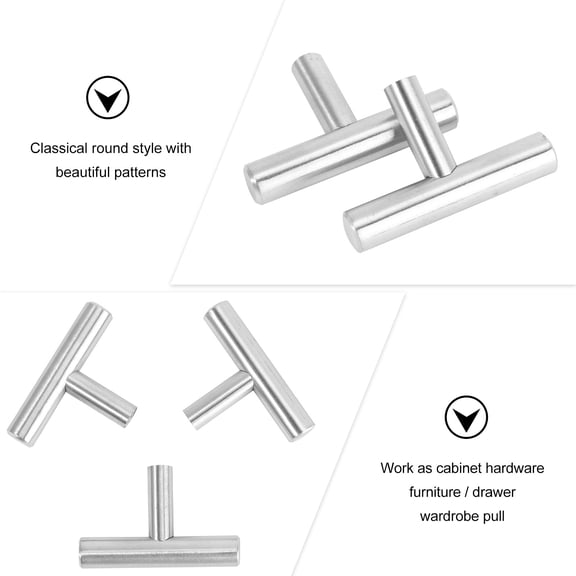 GOOHOCHY  15 Pcs Pull Handle Stainless Kitchen Pulls Knobs for Cabinets Silver