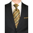 thumbnail image 3 of Giorgio Napoli Men's Two Button Jacket Flat Front Pants Black Suit Black, 3 of 6