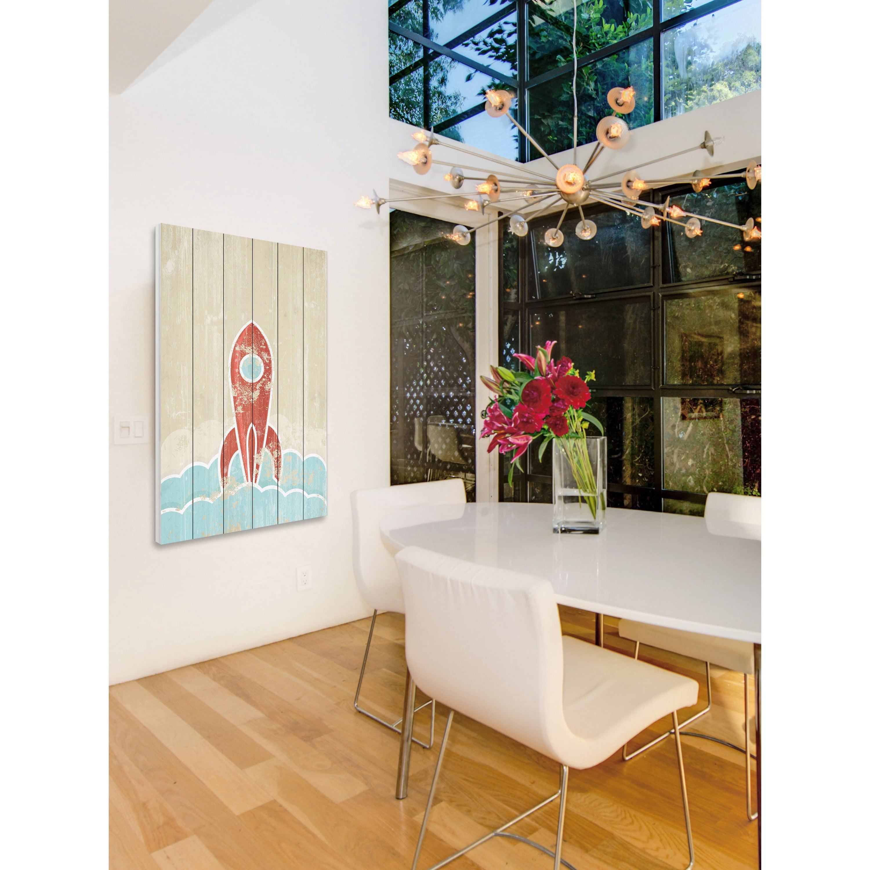 Marmont Hill - "Blast Off" Painting Print on White Wood