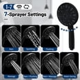thumbnail image 2 of Black Shower Head, 7 Spray Modes Detachable Showerhead High Pressure Shower Heads with Long Hose and Adjustable Angle Bracket, 2 of 14