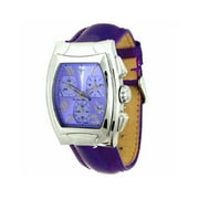 Ladies Square Chronograph Purple Leather Strap