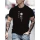 thumbnail image 1 of Rose Graphic Print Men's Creative Top, Casual Short Sleeve Crew Neck T-shirt, Men's Clothing For Summer Outdoor, 1 of 8