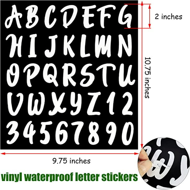 360 Pieces 10 Sheets Self Adhesive Vinyl Letter Number Alphabet Number Stickers for Mailbox, Window, Door, Cars, Trucks, Home, Business, Address Number(White,2 Inch) - Walmart.com