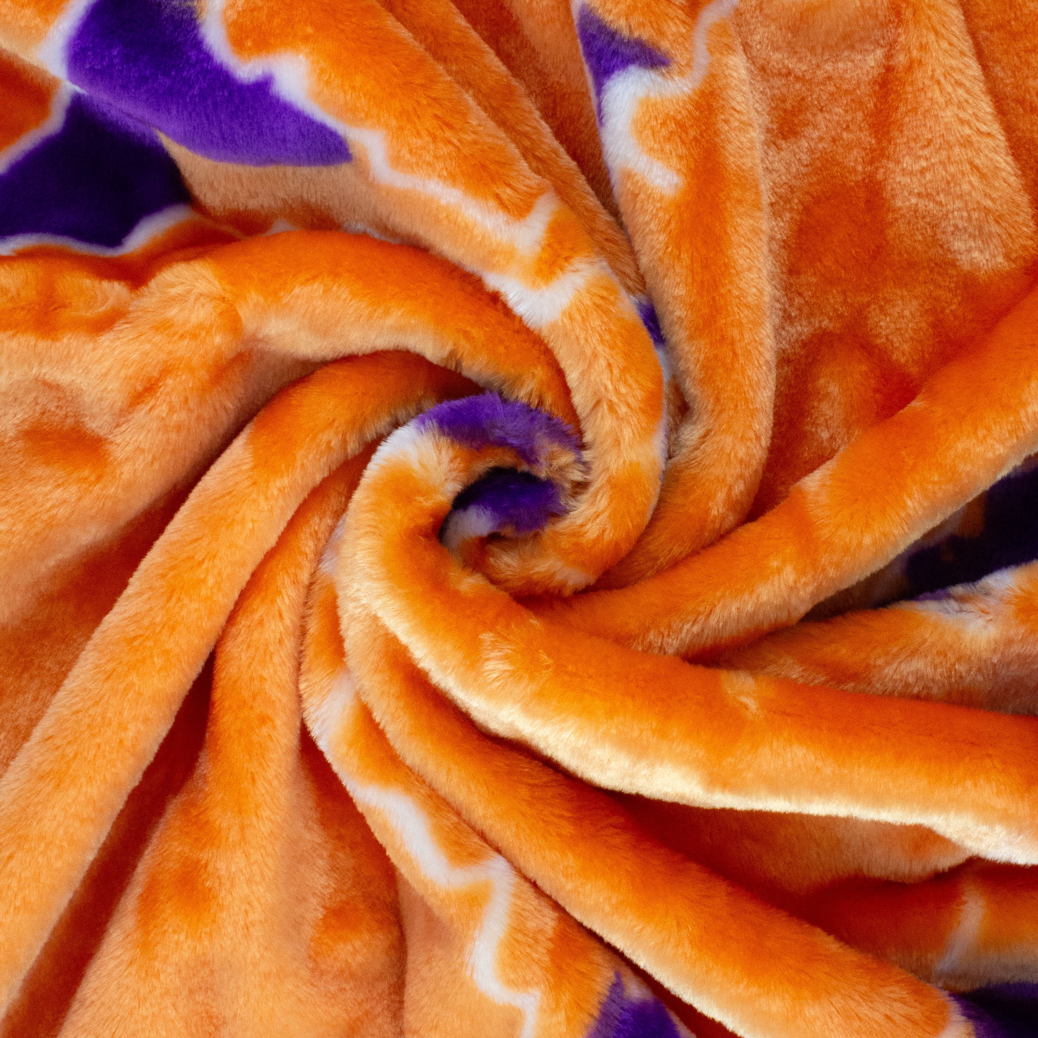 College Covers Clemson Tigers Huge Raschel Throw Blanket, Bedspread, 86" x 63"