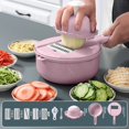 thumbnail image 1 of Multifunctional Kitchen Vegetable Slicer & Shredder: 9-Piece Value Set in Pink, Compact Design for Efficient Potato Strips, Chips & Flower-Cutting, Ideal for Home Use, Suitable for Global Markets,, 1 of 6