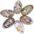 thumbnail image 2 of 6pcs Creative Cute Tin Bunny Chick Printing Alloy Metal Easter Eggs Shaped Candy Box Holder, 2 of 8