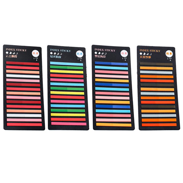 Sticky Notes-1200 piezas de pestañas adhesivas, 4 juegos de tiras adhesivas, marcadores adhesivos transparentes autoadhesivos, notas adhesivas transparentes para marcadores, estudio, oficina, notas