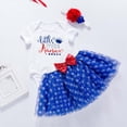 thumbnail image 2 of Kaprioy My First 4th of July Baby Girl Outfit Cute Sweet Bow Letter Print Sleeveless Romper Tutu Skirt Headband Girls Independence Day Clothes Sets, 2 of 5