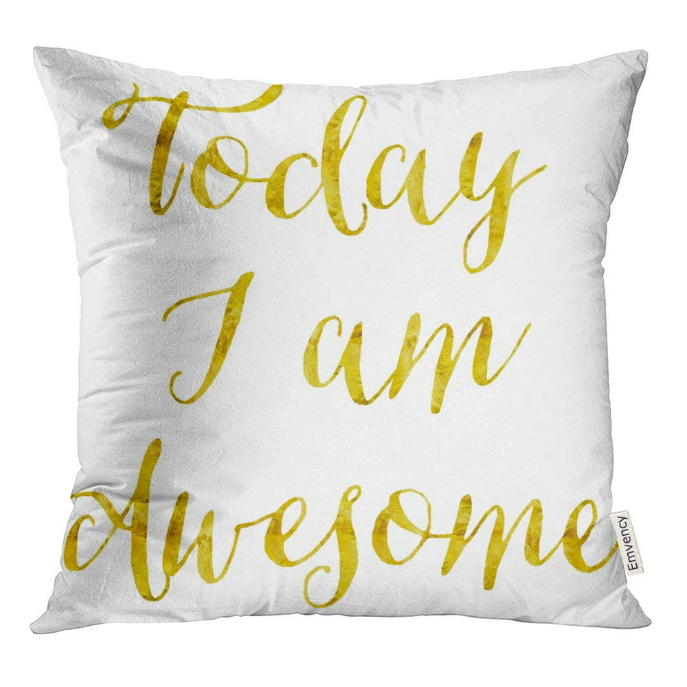 STOAG Faux Today I Am Awesome Inspirational Quote Gold Motivational