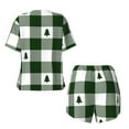 thumbnail image 5 of Naloa Green White Lumberjack Plaid Women's Short-Sleeved Pajama Set, Loungewear, Summer pajamas, Breathable Cozy - XX-Large, 5 of 9