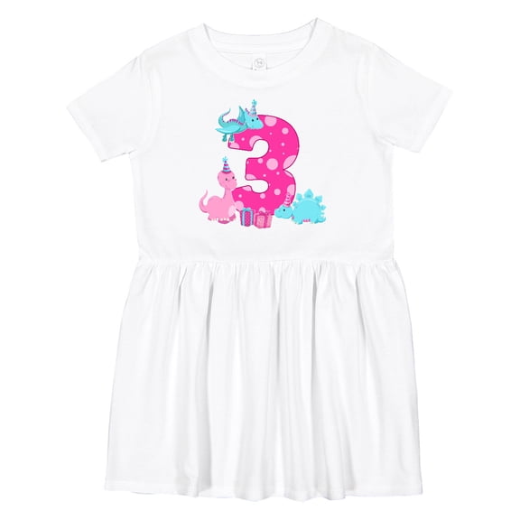 Inktastic Dinosaur Party-third Birthday Girls Toddler Dress