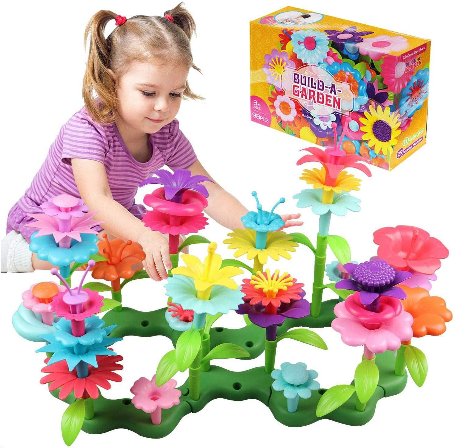 Toys For 3 7 Year Old Girls Flower Garden Building Toys With 98 Pcs 
