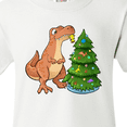 thumbnail image 4 of Inktastic Tyrannosaurus Rex Decorating Christmas Tree Youth T-Shirt, 4 of 5