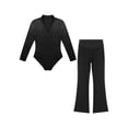 thumbnail image 3 of TiaoBug Mens Latin Tango Rumba Dance Outfit Long Sleeve Shiny Rhinestones Leotard with Flared Pants Black XL, 3 of 7