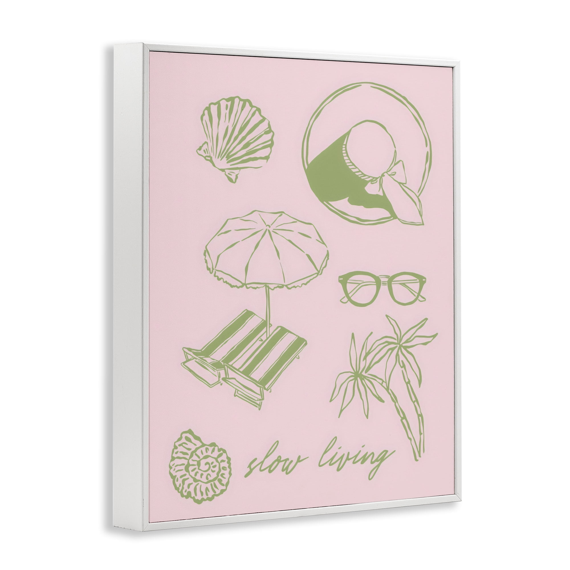 Stupell Industries Slow Beach Living White Framed Giclee Art, design by The Prints Vibe