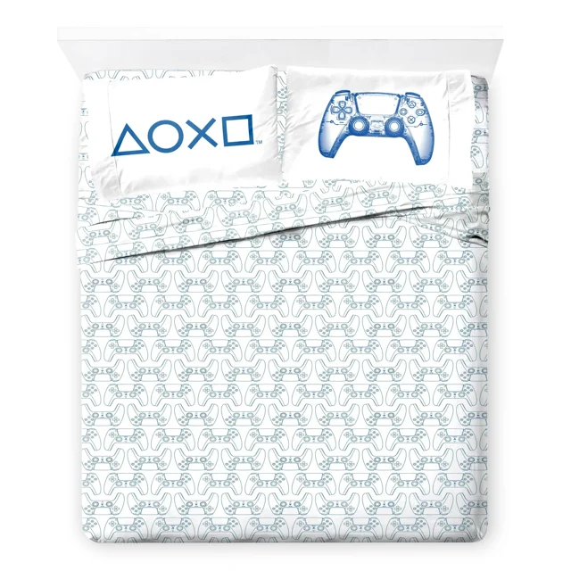 Sony Playstation 4-Piece Full Sheet Set,white, Kids 100% Polyester